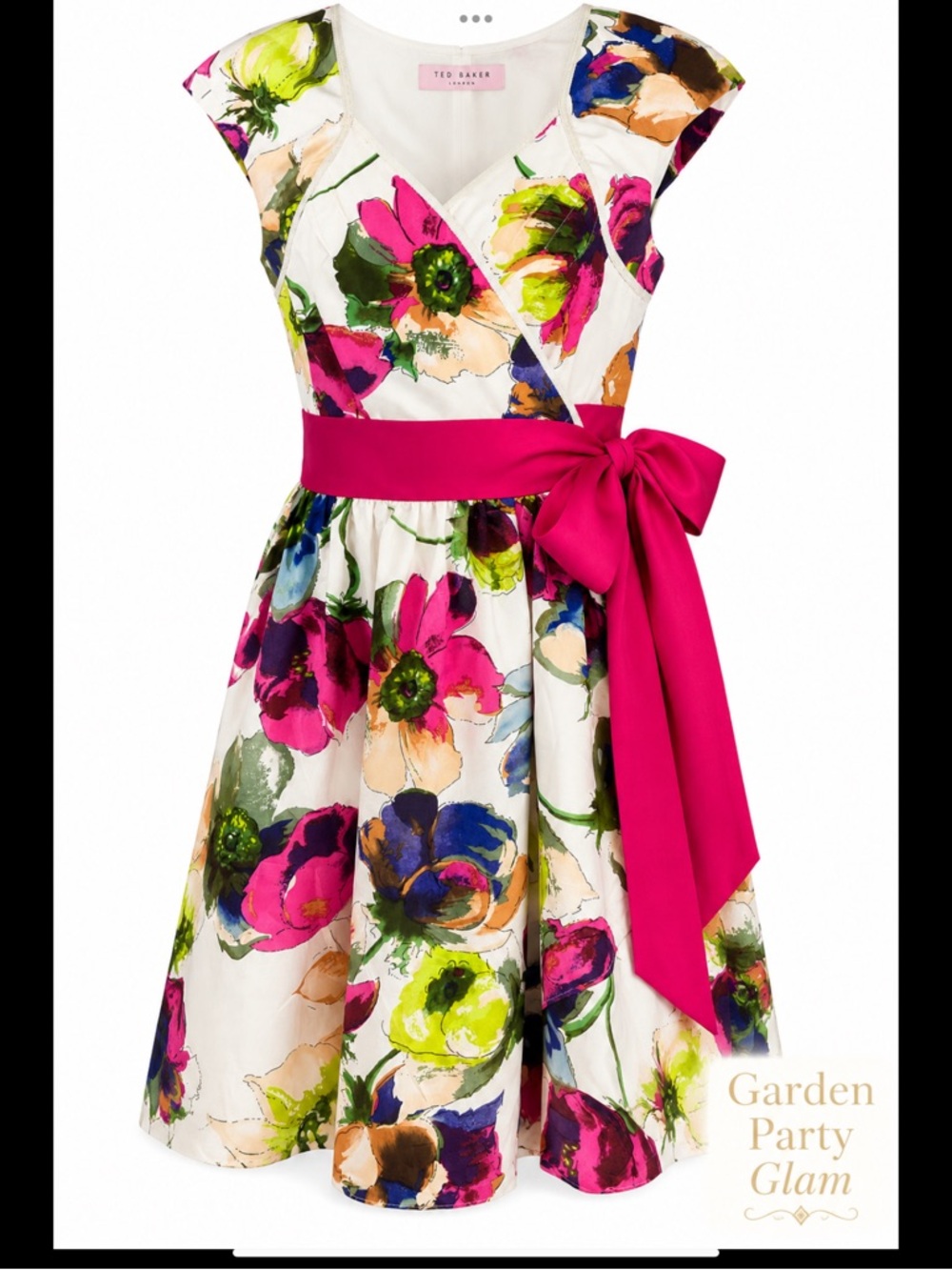 Ted Baker London English Garden Wrap Dress NWT Silk Cotton Floral Dress 🌸 - Picture 5 of 16